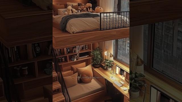 Cozy cabin loft with warm lighting & a relaxing workspace #relaxing #ambiance #homedecor Cozy cabin loft with warm lighting & a relaxing workspace #relaxing #ambiance #homedecor