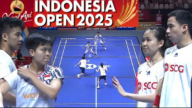 Ferdinansyah/ramadhanti (ina) vs puavaranukroh/paewsampran (tha) | round 32 indonesia open 2025 Ferdinansyah/ramadhanti (ina) vs puavaranukroh/paewsampran (tha) | round 32 indonesia open 2025