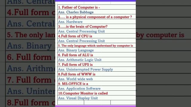 General knowledge questions and answers |gk computer science #shorts #trending #word #gk General knowledge questions and answers |gk computer science #shorts #trending #word #gk