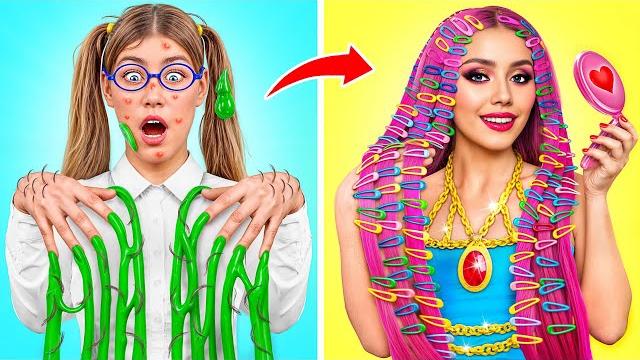 Extreme makeover from nerd to popular girl barbie vs bratz | funny situations by multi do challenge Extreme makeover from nerd to popular girl barbie vs bratz | funny situations by multi do challenge