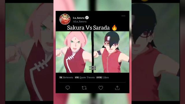 Sakura vs sarada #naruto #shorts #sakura #sarada Sakura vs sarada #naruto #shorts #sakura #sarada