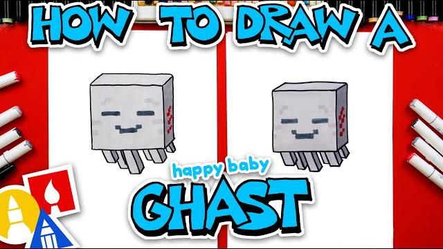 How to draw a baby happy ghast How to draw a baby happy ghast