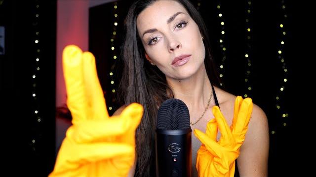 Asmr gentle triggers with orange cleaning gloves Asmr gentle triggers with orange cleaning gloves
