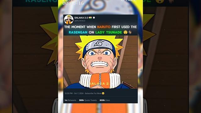 The moment when naruto first used the rasengan on lady tsunade The moment when naruto first used the rasengan on lady tsunade