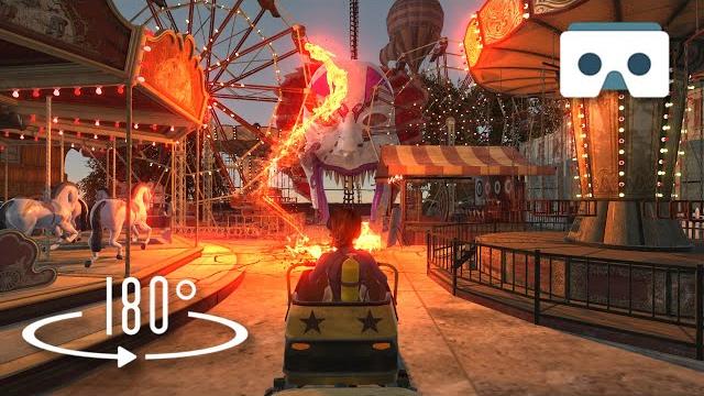 Scary roller coaster with sea monsters: virtual reality 3d video 180° for oculus rift s, gear vr box Scary roller coaster with sea monsters: virtual reality 3d video 180° for oculus rift s, gear vr box