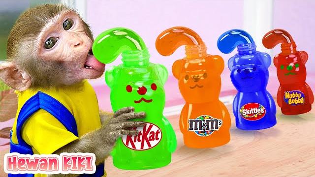 Monkey hewan challenges with frozen coca or honey jelly | monkey cute video | hewan kiki channel Monkey hewan challenges with frozen coca or honey jelly | monkey cute video | hewan kiki channel