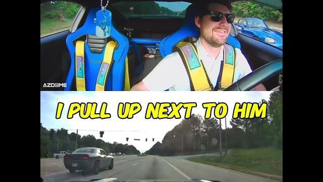 Pulled up next to a scat pack #mustang #hellcat #v8 #manual #dashcam #crash #loud #cartok Pulled up next to a scat pack #mustang #hellcat #v8 #manual #dashcam #crash #loud #cartok
