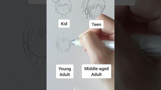 How to draw anime girl hair from young to old easy #draw #animehairstyle #animetutorial How to draw anime girl hair from young to old easy #draw #animehairstyle #animetutorial