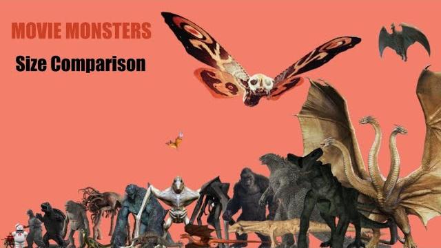 Movie monsters size comparison Movie monsters size comparison