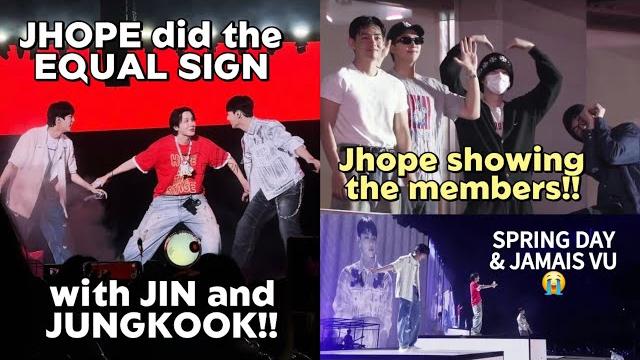Jin, jhope, jungkook perform jamais vu, spring day, don't say you love me | jhope shows the members Jin, jhope, jungkook perform jamais vu, spring day, don't say you love me | jhope shows the members