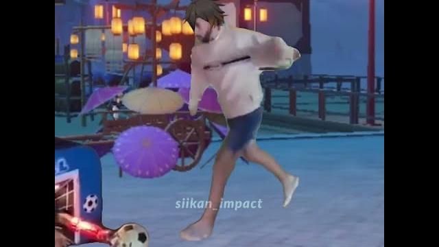 Zhongli kick the ball Zhongli kick the ball