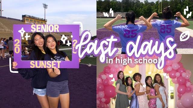 Last days of high school: senior year, flag football powderpuff game, senior sunset, pink grad party Last days of high school: senior year, flag football powderpuff game, senior sunset, pink grad party