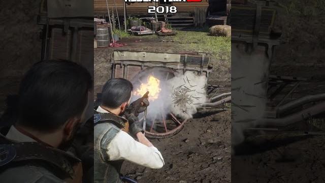 Shooting the wooden wheel rdr1 vs rdr2 Shooting the wooden wheel rdr1 vs rdr2