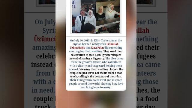 Turkish couple feeds 4,000 refugees instead of hosting a wedding feast | #fact #facts #shorts Turkish couple feeds 4,000 refugees instead of hosting a wedding feast | #fact #facts #shorts