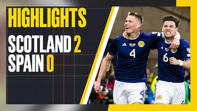 Scotland 2-0 spain | mctominay scores twice to stun spain! | euro 2024 qualifier highlights Scotland 2-0 spain | mctominay scores twice to stun spain! | euro 2024 qualifier highlights