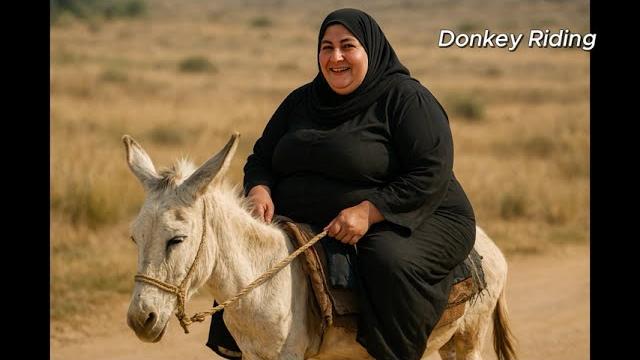 امراة تركب الحمار woman riding donkey امراة تركب الحمار woman riding donkey