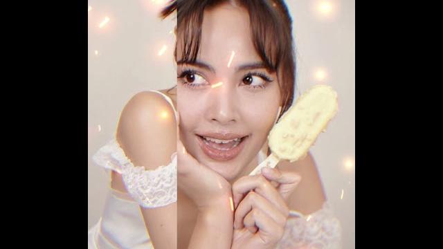 Yaya with ice creams Yaya with ice creams