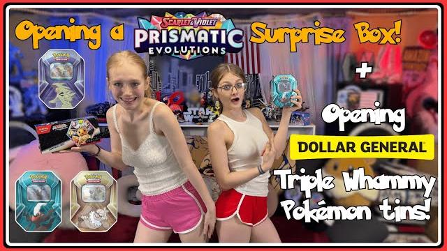 Opening a scarlet & violet prismatic evolutions surprise box + triple whammy pokémon tins! Opening a scarlet & violet prismatic evolutions surprise box + triple whammy pokémon tins!