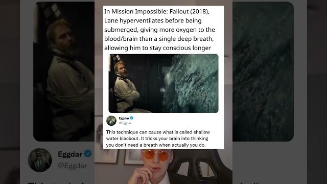 In mission impossible: fallout (2018), lane hyperventilates before being submerged, giving more In mission impossible: fallout (2018), lane hyperventilates before being submerged, giving more
