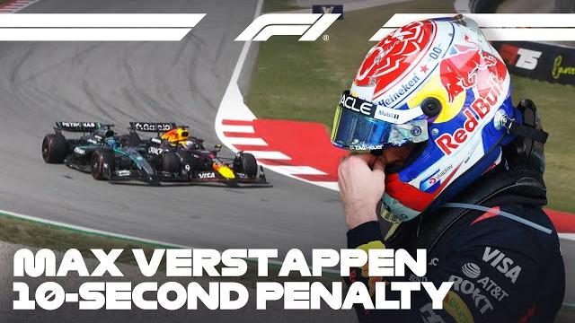 Max verstappen's 10-second penalty for george russell collision | 2025 spanish grand prix Max verstappen's 10-second penalty for george russell collision | 2025 spanish grand prix