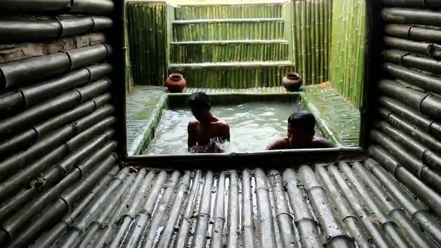 Primitive technology | build mini swimming pool in front || the underground secret house || diy Primitive technology | build mini swimming pool in front || the underground secret house || diy