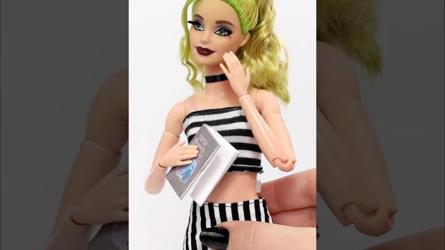 Turning barbie into beetlejuice | doll makeover Turning barbie into beetlejuice | doll makeover