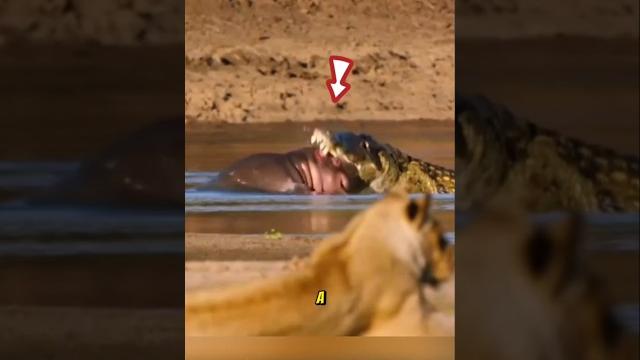A crocodile attacks a baby hippo and faces a tragic ending. #crocodile #hippo #animals A crocodile attacks a baby hippo and faces a tragic ending. #crocodile #hippo #animals