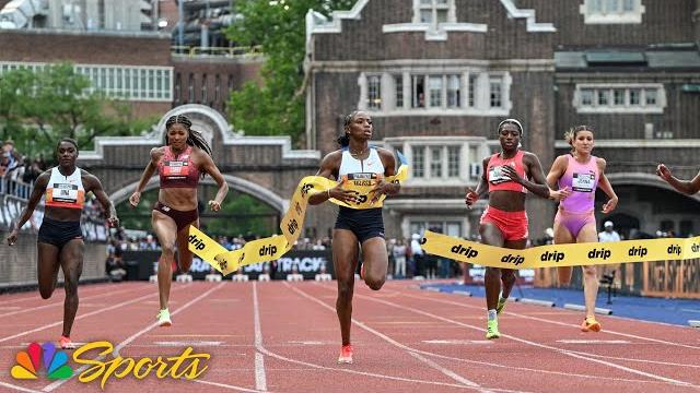Melissa jefferson-wooden sets 100m world lead in grand slam philly short sprints sweep | nbc sports Melissa jefferson-wooden sets 100m world lead in grand slam philly short sprints sweep | nbc sports