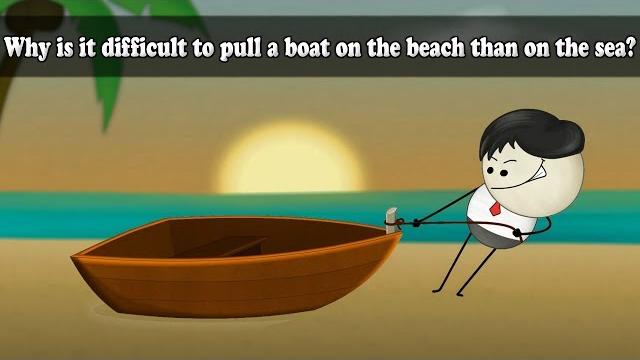 Friction - why is it difficult to pull a boat on the beach than on the sea? | #aumsum #kids #science Friction - why is it difficult to pull a boat on the beach than on the sea? | #aumsum #kids #science