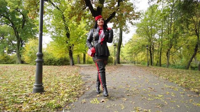 Ezada sinn takes a walk in arollo thigh high boots Ezada sinn takes a walk in arollo thigh high boots