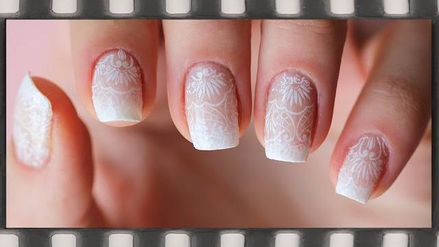 Градиентный френч. кружевной стемпинг на французский маникюр | gradient french nail art tutorial Градиентный френч. кружевной стемпинг на французский маникюр | gradient french nail art tutorial
