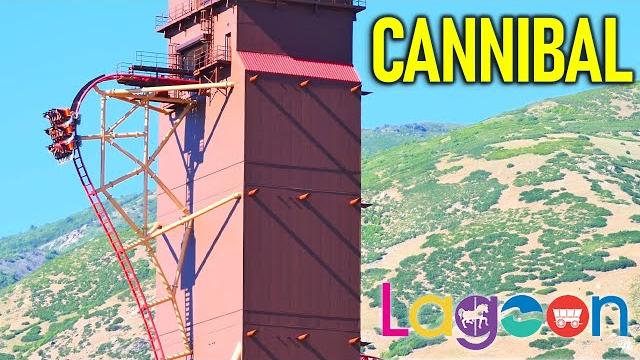 Cannibal elevator lift coaster pov - front on ride - lagoon, utah Cannibal elevator lift coaster pov - front on ride - lagoon, utah