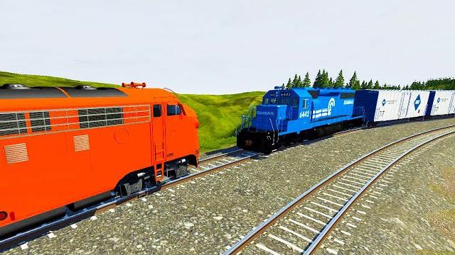 Passenger train vs. cargo train confrontation | beamng drive - amazing train accidents, dancing cars Passenger train vs. cargo train confrontation | beamng drive - amazing train accidents, dancing cars