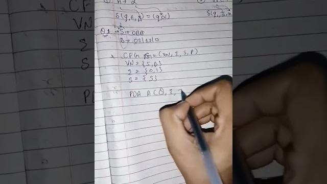 Context free grammar to pushdown automata conversion (cfg to pda) #trendingshorts#formallanguage Context free grammar to pushdown automata conversion (cfg to pda) #trendingshorts#formallanguage
