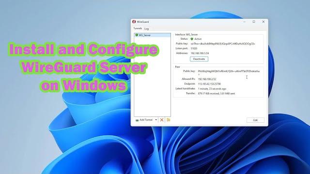 Установите и настройте сервер wireguard в windows Установите и настройте сервер wireguard в windows