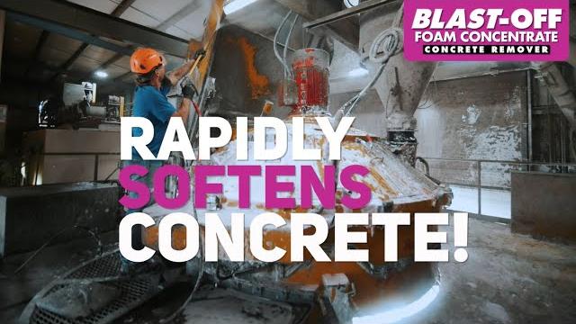 Precast plant demo with the blast-off foam concentrate concrete remover system by nox-crete Precast plant demo with the blast-off foam concentrate concrete remover system by nox-crete