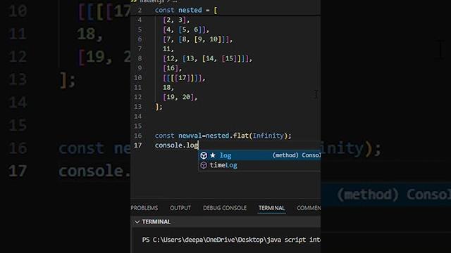 Flatten an array in seconds using .flat() in javascript! | most asked interview question | js tips Flatten an array in seconds using .flat() in javascript! | most asked interview question | js tips