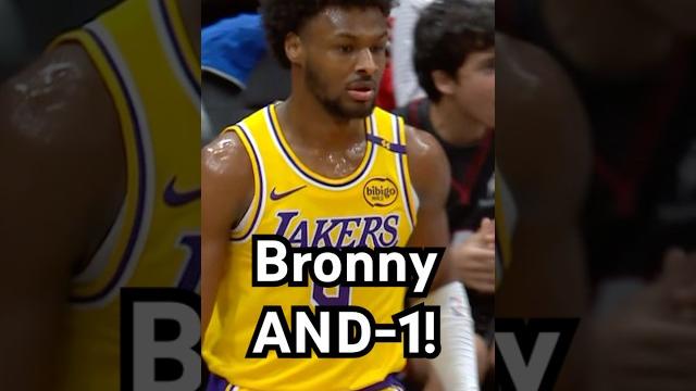 Bronny with the tough finish Bronny with the tough finish