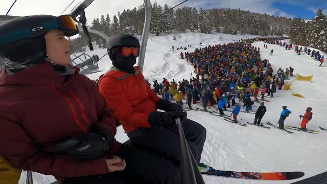 Insane ski lift line at vail Insane ski lift line at vail