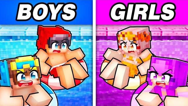 Boys vs girls pool party in minecraft! Boys vs girls pool party in minecraft!