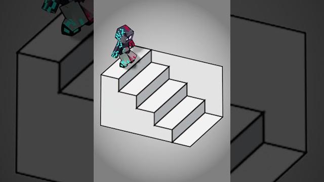 Stairs illusion || minecraft animation || #shorts Stairs illusion || minecraft animation || #shorts