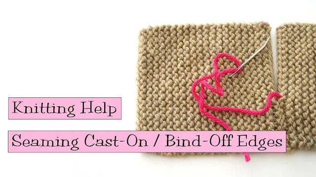 Seaming cast on and bind off edges Seaming cast on and bind off edges