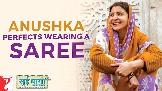 Anushka perfects wearing a saree | sui dhaaga - made in india | anushka sharma | varun dhawan Anushka perfects wearing a saree | sui dhaaga - made in india | anushka sharma | varun dhawan