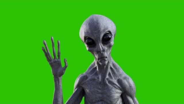 Green screen alien grey hello xfiles 4k Green screen alien grey hello xfiles 4k