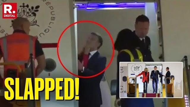 Leaked flight video shows emmanuel macron slapped by wife brigitte as they get off plane in vietnam Leaked flight video shows emmanuel macron slapped by wife brigitte as they get off plane in vietnam
