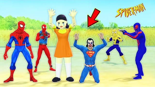 Team spider man vs bad guy joker ► spiderman rescue spider-woman from squid game - funny animation Team spider man vs bad guy joker ► spiderman rescue spider-woman from squid game - funny animation