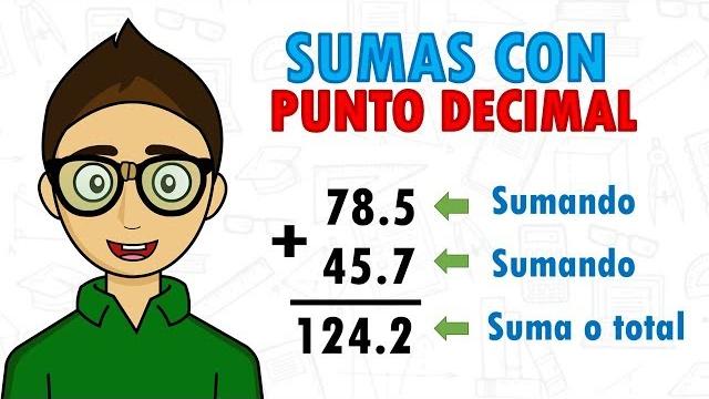 Sumas con punto decimal super facil - para principiantes Sumas con punto decimal super facil - para principiantes
