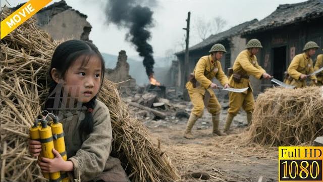 A girl hides in the haystack to avoid the japanese massacre but the japs stab the haystack to search A girl hides in the haystack to avoid the japanese massacre but the japs stab the haystack to search