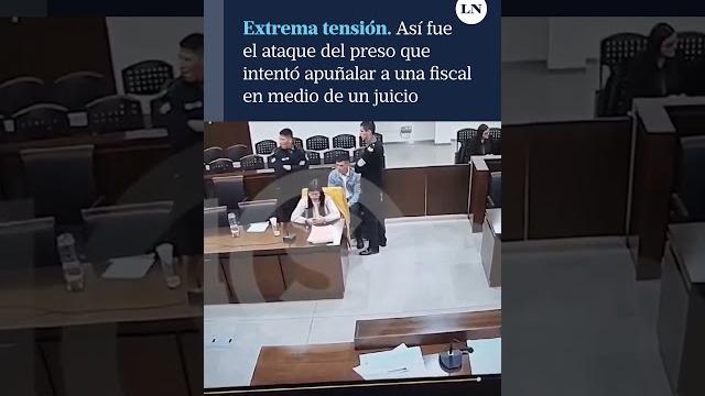 Extrema tensión: así fue el ataque del preso que intentó apuñalar a una fiscal en medio de un juicio Extrema tensión: así fue el ataque del preso que intentó apuñalar a una fiscal en medio de un juicio