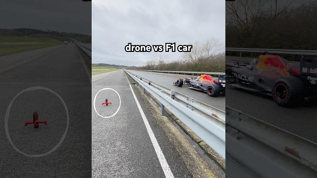 Drone vs f1 car drag race Drone vs f1 car drag race